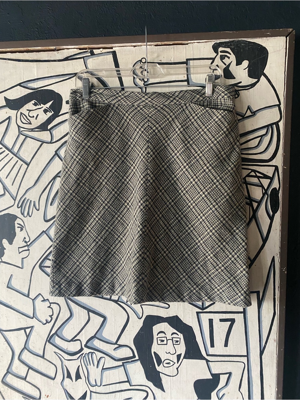 GAP Black & Cream Plaid Mini Skirt